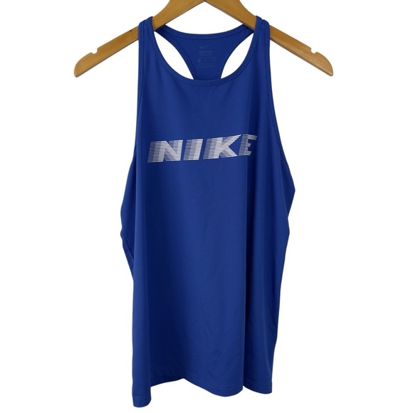 Nike Pro Dri-FIT Training Women's Large Royal Blue Racerback Tank Slim Fit Gym - Picture 1 of 14